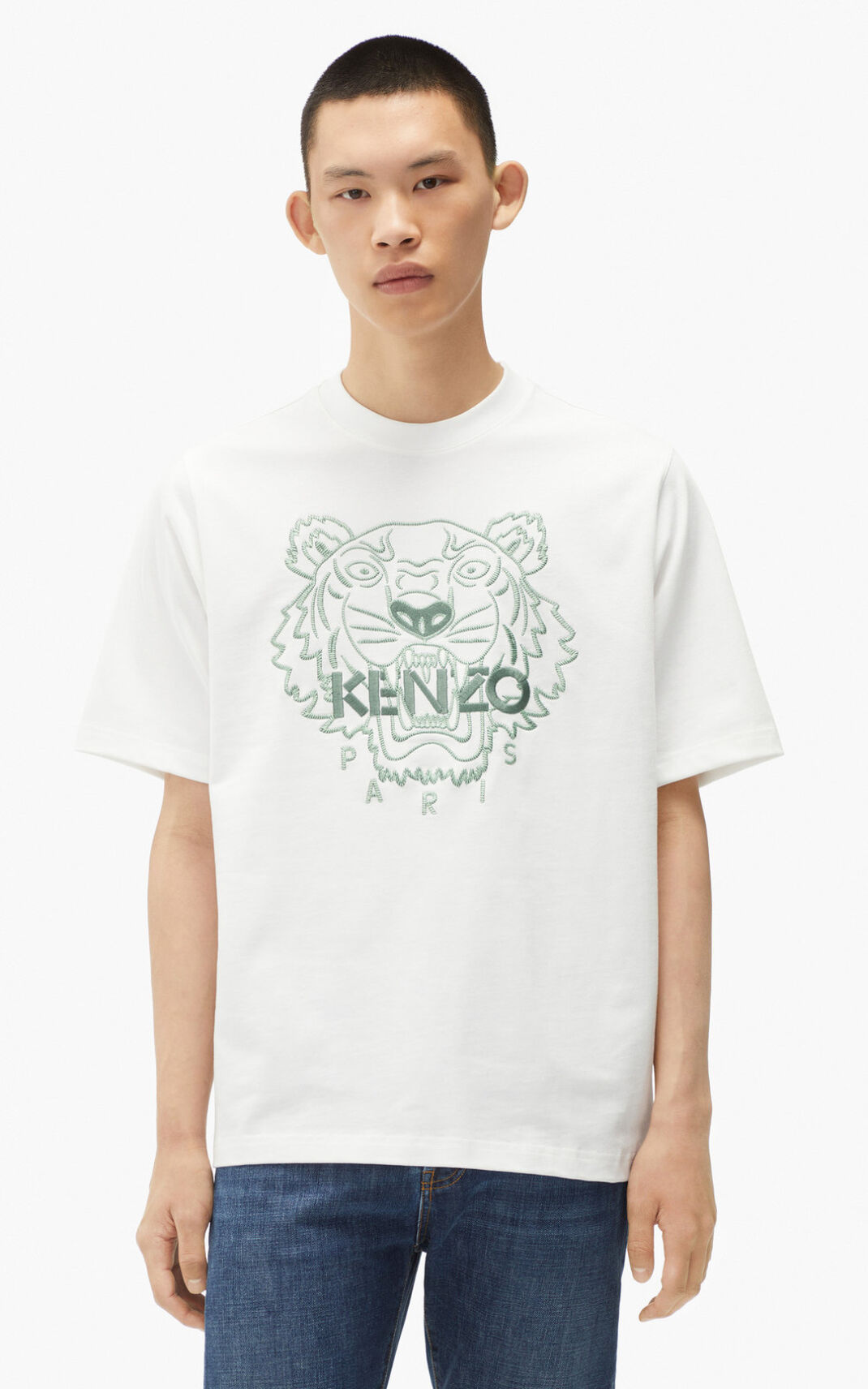 Kenzo Loose fitting 虎 Tシャツ メンズ 白 - UMZSVE897